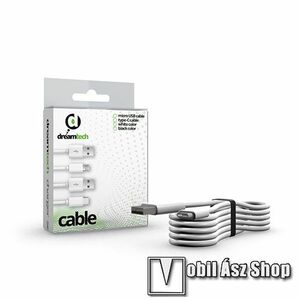 Dreamtech adatátviteli kábel / USB töltő - USB / Type-C, 1m, 2A, 10W, gyorstöltés támogatás - FEHÉR - GYÁRI kép