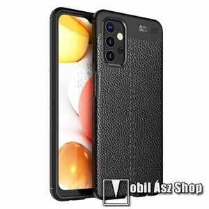 OTT! LEATHER SERIES szilikon védő tok / bőrhatású hátlap - FEKETE - ERŐS VÉDELEM! - SAMSUNG Galaxy A32 5G (SM-A326B) / Galaxy M32 5G (SM-M326B/DS) kép