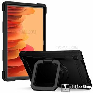 Műanyag védő tok / hátlap - 2 rétegből áll, szilikon betétes, 360°-ban forgatható kitámasztható, erősített sarkok - ERŐS VÉDELEM! - FEKETE - SAMSUNG Galaxy Tab A7 10.4 (2020) (SM-T500/T505) / (2022) (SM-T509) kép