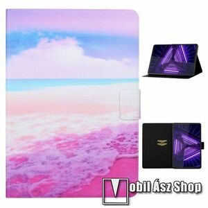 Notesz tok / mappa tok - TENGER MINTÁS - asztali tartó funkciós, oldalra nyíló, mágneses záródás, bankkártyatartó zsebekkel, szilikon belső - Lenovo Tab M10 HD Gen 2 (TB-X306F) kép