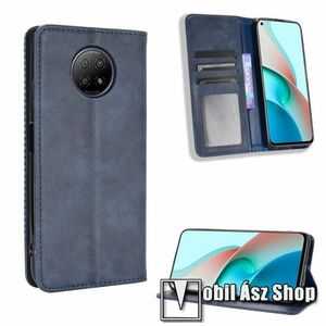 Notesz tok / flip tok - KÉK - asztali tartó funkciós, oldalra nyíló, rejtett mágneses záródás, bankkártyatartó zseb, szilikon belső - Xiaomi Redmi Note 9T 5G / Redmi Note 9 5G kép