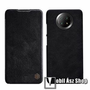 NILLKIN QIN notesz tok / flip tok - oldalra nyíló flip cover, bankkártyatartó zseb, műanyag belső - FEKETE - Xiaomi Redmi Note 9T 5G / Redmi Note 9 5G - GYÁRI kép
