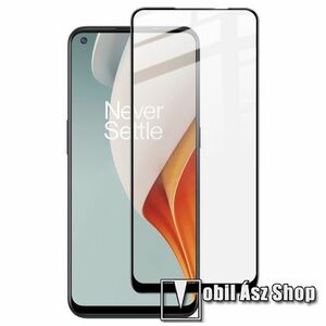 IMAK Pro+ előlap védő karcálló edzett üveg - FEKETE - 9H, A teljes felületén tapad! - OnePlus Nord N100 - A TELJES KIJELZŐT VÉDI! - GYÁRI kép