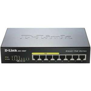 D-Link DGS-1008P/E Switch 8x1000Mbps (4xPOE) Menedzselhető Fémház... kép