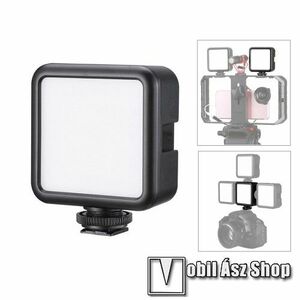 ULANZI VL49 hordozható 49 LED-es lámpa / szelfi fény - 1/4"-os rögzítő univerzális csavarral, színhőmérséklet 5500K, 800LM, 6W, beépített 2000mAh akkumulátor, Type-C töltőport - FEKETE kép