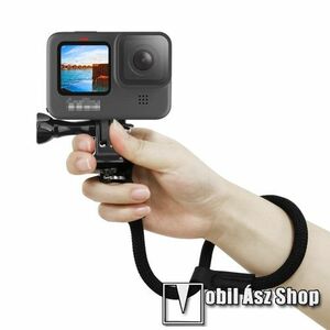 UNIVERZÁLIS csuklóra tehető állvány - 1/4"-os rögzítő univerzális csavarral, 360 fokban forgatható, szövettel bevont, 85 x 40mm, GoPro Hero 11 / 10 / 9 / 8 / 7 / 6 / 5 / 4 / 3 / 3 Plus / Plus / MAX / Fusion - FEKETE kép