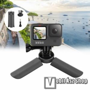 UNIVERZÁLIS TRIPOD állvány - 1/4"-os rögzítő univerzális csavarral, 360 fokban forgatható, 85 x 40mm, GoPro Hero 11 / 10 / 9 / 8 / 7 / 6 / 5 / 4 / 3 / 3 Plus / Plus / MAX / Fusion - FEKETE kép