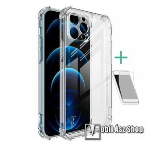 IMAK Silky szilikon védő tok / hátlap - ÁTLÁTSZÓ - ERŐS VÉDELEM! - képernyővédő fóliával! - APPLE iPhone 12 Pro Max - GYÁRI kép