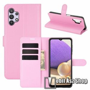 WALLET notesz tok / flip tok - RÓZSASZÍN - asztali tartó funkciós, oldalra nyíló, rejtett mágneses záródás, bankkártyatartó zseb, szilikon belső - SAMSUNG Galaxy A32 5G (SM-A326B) / Galaxy M32 5G (SM-M326B/DS) kép