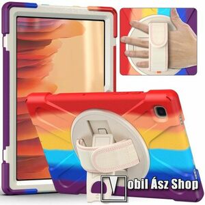 Műanyag védő tok / hátlap - 3 rétegből áll, szilikon betétes, kitámasztható, 360°-ban elforgatható kézpánt, erősített sarkok - ERŐS VÉDELEM! - SZÍNES - SAMSUNG Galaxy Tab A7 10.4 (2020) (SM-T500/T505) / (2022) (SM-T509) kép