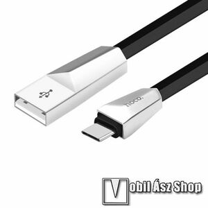 HOCO X4 Rhombic adatátviteli kábel / USB töltő - Type-C, 1, 2m hosszú, 2, 4A, 12W - FEKETE - GYÁRI kép
