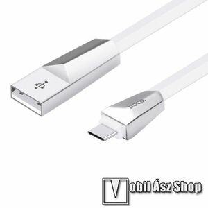 HOCO X4 Rhombic adatátviteli kábel / USB töltő - Type-C, 1, 2m hosszú, 2, 4A, 12W - FEHÉR - GYÁRI kép