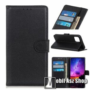 WALLET notesz tok / flip tok - FEKETE - asztali tartó funkciós, oldalra nyíló, rejtett mágneses záródás, bankkártyatartó zseb, szilikon belső - Xiaomi Mi 11 kép