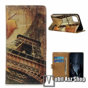 Notesz / mappa tok - EIFFEL TORONY MINTÁS - oldalra nyíló, rejtett mágneses záródás, bankkártyatartó zseb, asztali tartó funkció, szilikon belső - Xiaomi Mi 11 kép