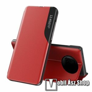 View Window ablakos notesz tok / flip tok - PIROS - oldalra nyíló, asztali tartó funkciós, műanyag belső - Xiaomi Redmi Note 9T 5G / Redmi Note 9 5G kép