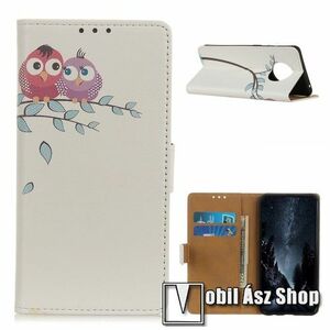 Notesz / mappa tok - BAGOLYPÁR MINTÁS - oldalra nyíló, rejtett mágneses záródás, belső zseb, asztali tartó funkció, szilikon belső - Xiaomi Redmi Note 9T 5G / Redmi Note 9 5G kép