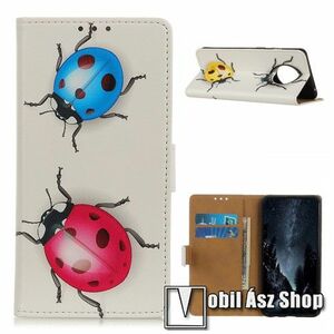 Notesz / mappa tok - KATICABOGÁR MINTÁS - oldalra nyíló, rejtett mágneses záródás, belső zseb, asztali tartó funkció, szilikon belső - Xiaomi Redmi Note 9T 5G / Redmi Note 9 5G kép