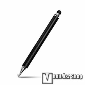 Érintőképernyő ceruza 2 az 1-ben - korongos és gumipárnás érintkező, kapacitív kijelzőhöz, KÉZÍRÁSRA, RAJZOLÁSRA IS ALKALMAS - FEKETE kép