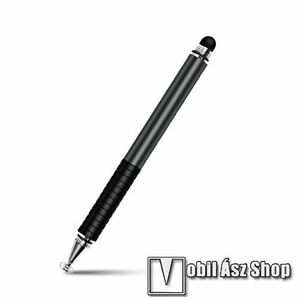 Érintőképernyő ceruza 2 az 1-ben - korongos és gumipárnás érintkező, kapacitív kijelzőhöz, KÉZÍRÁSRA, RAJZOLÁSRA IS ALKALMAS - SZÜRKE kép