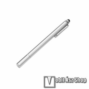 Érintőképernyő ceruza 2 az 1-ben - korongos és gumipárnás érintkező, kapacitív kijelzőhöz, KÉZÍRÁSRA, RAJZOLÁSRA IS ALKALMAS - EZÜST kép