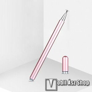 Érintőképernyő ceruza - 1db tartalék koronggal, mágneses kupak, kapacitív kijelzőhöz, KÉZÍRÁSRA, RAJZOLÁSRA IS ALKALMAS - RÓZSASZÍN kép