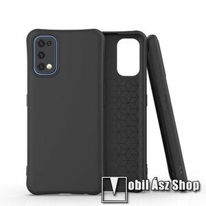 Szilikon védő tok / hátlap - ERŐSÍTETT SARKOKKAL - MATT FEKETE - Realme 7 Pro kép