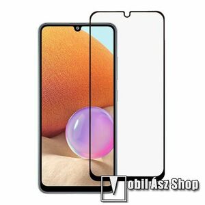 Előlap védő karcálló edzett üveg - FEKETE - 9H, Arc Edge, a teljes felületén tapad - A TELJES KIJELZŐT VÉDI! - SAMSUNG Galaxy A32 4G (SM-A325F) kép