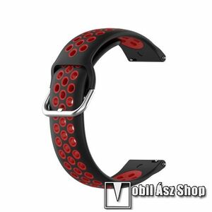 Okosóra szíj - légáteresztő, sportoláshoz - FEKETE / PIROS - 86mm + 130mm hosszú, 23mm széles - CUBOT C3 / ULEFONE Watch GPS / CASIO PROTREK PRT-B50-2ER / ACME SW202G / SW302 kép