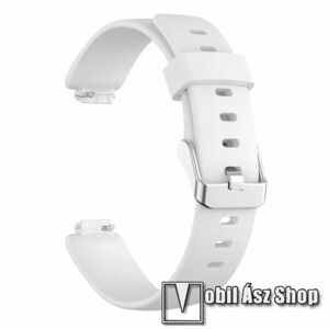 Okosóra szíj - szilikon - FEHÉR - 90mm + 122mm hosszú - Fitbit Inspire 2 kép