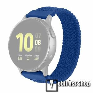 Okosóra szíj - fonott szövet körpánt - VILÁGOSKÉK - XL-es méret, 154mm-280mm-ig nyúlik, sztreccses, 22mm széles - SAMSUNG Galaxy Watch 46mm / Watch GT2 46mm / Watch GT 2e / Galaxy Watch3 45mm / Honor MagicWatch 2 46mm kép