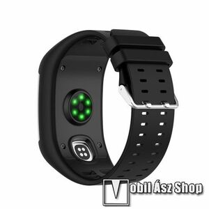 Okosóra szíj - szilikon - FEKETE - 94mm+137mm hosszú - Polar M600 kép