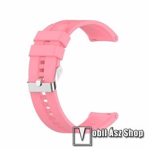 Okosóra szíj - környezetbarát szilikon - RÓZSASZÍN - 120mm+90mm hosszú, 22mm széles - SAMSUNG Galaxy Watch 46mm / Watch GT2 46mm / Watch GT 2e / Galaxy Watch3 45mm / Honor MagicWatch 2 46mm kép