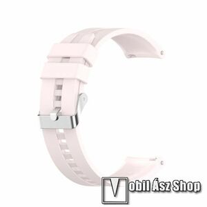 Okosóra szíj - környezetbarát szilikon - VILÁGOS RÓZSASZÍN - 120mm+90mm hosszú, 22mm széles - SAMSUNG Galaxy Watch 46mm / Watch GT2 46mm / Watch GT 2e / Galaxy Watch3 45mm / Honor MagicWatch 2 46mm kép