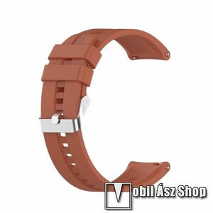 Okosóra szíj - környezetbarát szilikon - SÖTÉT NARANCSSÁRGA - 120mm+90mm hosszú, 22mm széles - SAMSUNG Galaxy Watch 46mm / Watch GT2 46mm / Watch GT 2e / Galaxy Watch3 45mm / Honor MagicWatch 2 46mm kép