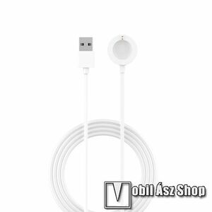 Okosóra USB töltő - mágneses, 1m hosszú - FEHÉR - Fossil Gen 4 / Gen 5 / Gen 6 / Skagen falster 2 / Misfit Vapor 2 / Diesel Guard 2.5 (DZT9001) / Michael Kors Runway (MKT0002) kép