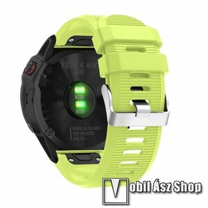 Okosóra szíj - szilikon, textúrált mintás - VILÁGOSZÖLD - 26mm, QUICKFIT, 94+127mm hosszú, 135-225mm csuklóig - Garmin Fenix 5X / 5X Plus / 5X Plus Sapphire / 6X / 6X Sapphire / 6X Pro / 6X Pro Solar / 6X Pro Sapphire / Quatix 3 / Descent MK1 kép