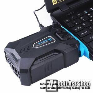 Laptop hűtőventilátor - forgási sebesség: 1500-3000 RPM, 60cm tápkábel, 75mm x 85mm x 43mm - FEKETE kép