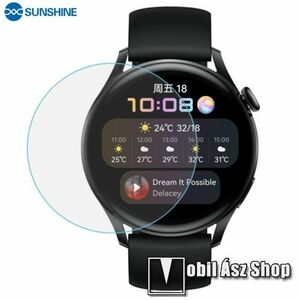 Huawei Watch 3 46mm, Sunshine Hydrogel TPU okosóra képernyővédő fólia, Ultra Clear, Önregeneráló!, 1db kép