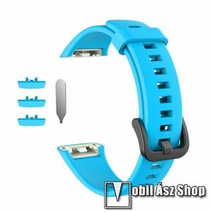 Okosóra szíj - szilikon - ÉGSZÍNKÉK - 120mm + 78mm hosszú - HUAWEI Band 6 / HONOR Band 6 / HONOR Band 7 kép