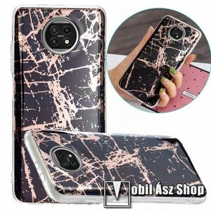 Szilikon védő tok / hátlap - FEKETE / ARANY - MÁRVÁNY MINTÁS - Xiaomi Redmi Note 9T 5G / Redmi Note 9 5G kép