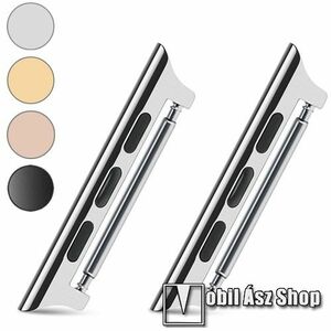 Okosóra fém csatlakozó - 1 pár (2db), 22mm-es szíjakkal kompatibilis - EZÜST - APPLE Watch Series 1/2/3 42mm / 4/5/6/SE 44mm / 7/8/9 45mm / Ultra / Ultra 2 49mm kép