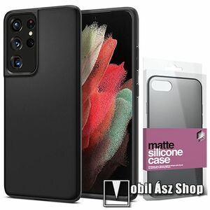 Xpro szilikon védő tok / hátlap - ULTRAVÉKONY! 0.33mm - MATT FEKETE - SAMSUNG Galaxy S21 Ultra 5G (SM-G998B/SM-G998B/DS) - GYÁRI kép