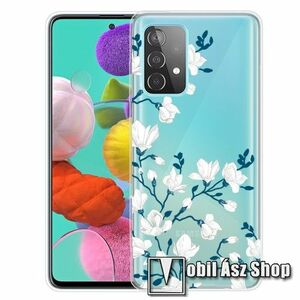 Szilikon védő tok / hátlap - VIRÁG MINTÁS - ÁTLÁTSZÓ - SAMSUNG Galaxy A72 5G (SM-A726F) / Galaxy A72 4G (SM-A725F) kép