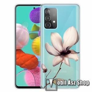 Szilikon védő tok / hátlap - VIRÁG MINTÁS - ÁTLÁTSZÓ - SAMSUNG Galaxy A72 5G (SM-A726F) / Galaxy A72 4G (SM-A725F) kép