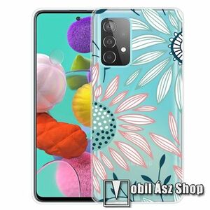 Szilikon védő tok / hátlap - KRIZANTÉM MINTÁS - ÁTLÁTSZÓ - SAMSUNG Galaxy A72 5G (SM-A726F) / Galaxy A72 4G (SM-A725F) kép
