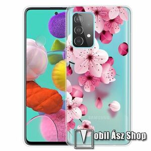 Szilikon védő tok / hátlap - BARACKVIRÁG MINTÁS - ÁTLÁTSZÓ - SAMSUNG Galaxy A72 5G (SM-A726F) / Galaxy A72 4G (SM-A725F) kép