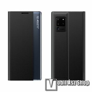 View Window ablakos notesz tok / flip tok - FEKETE - oldalra nyíló, rejtett mágneses záródás, asztali tartó funkciós, műanyag belső - SAMSUNG Galaxy A72 5G (SM-A726F) / Galaxy A72 4G (SM-A725F) kép