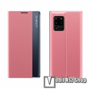 View Window ablakos notesz tok / flip tok - RÓZSASZÍN - oldalra nyíló, rejtett mágneses záródás, asztali tartó funkciós, műanyag belső - SAMSUNG Galaxy A72 5G (SM-A726F) / Galaxy A72 4G (SM-A725F) kép