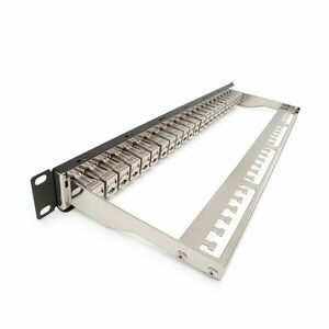 Keline patch panel cat.6 utp 24 portos 1u modular, fekete KEP-C6-S-TL kép