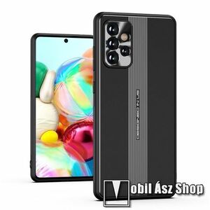 OTT! WARRIOR BLADE szilikon védő tok / hátlap - FEKETE - alumínium hátlap, beépített fémlap a mágneses autóstartókhoz, ERŐS VÉDELEM! - SAMSUNG Galaxy A72 5G (SM-A726F) / Galaxy A72 4G (SM-A725F) kép